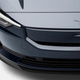 A photo of the SmartZone at the front of a blue Polestar electric car.